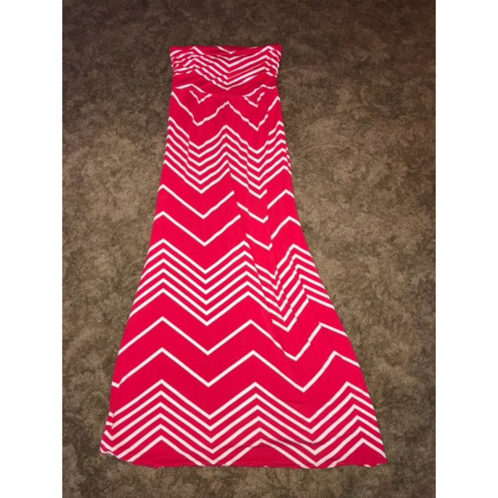 Pinkish/Redish Chevron Maxi Dress